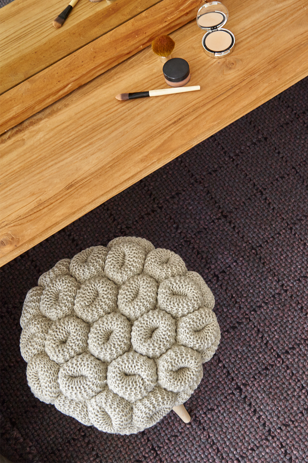 Knitted Grey Stool