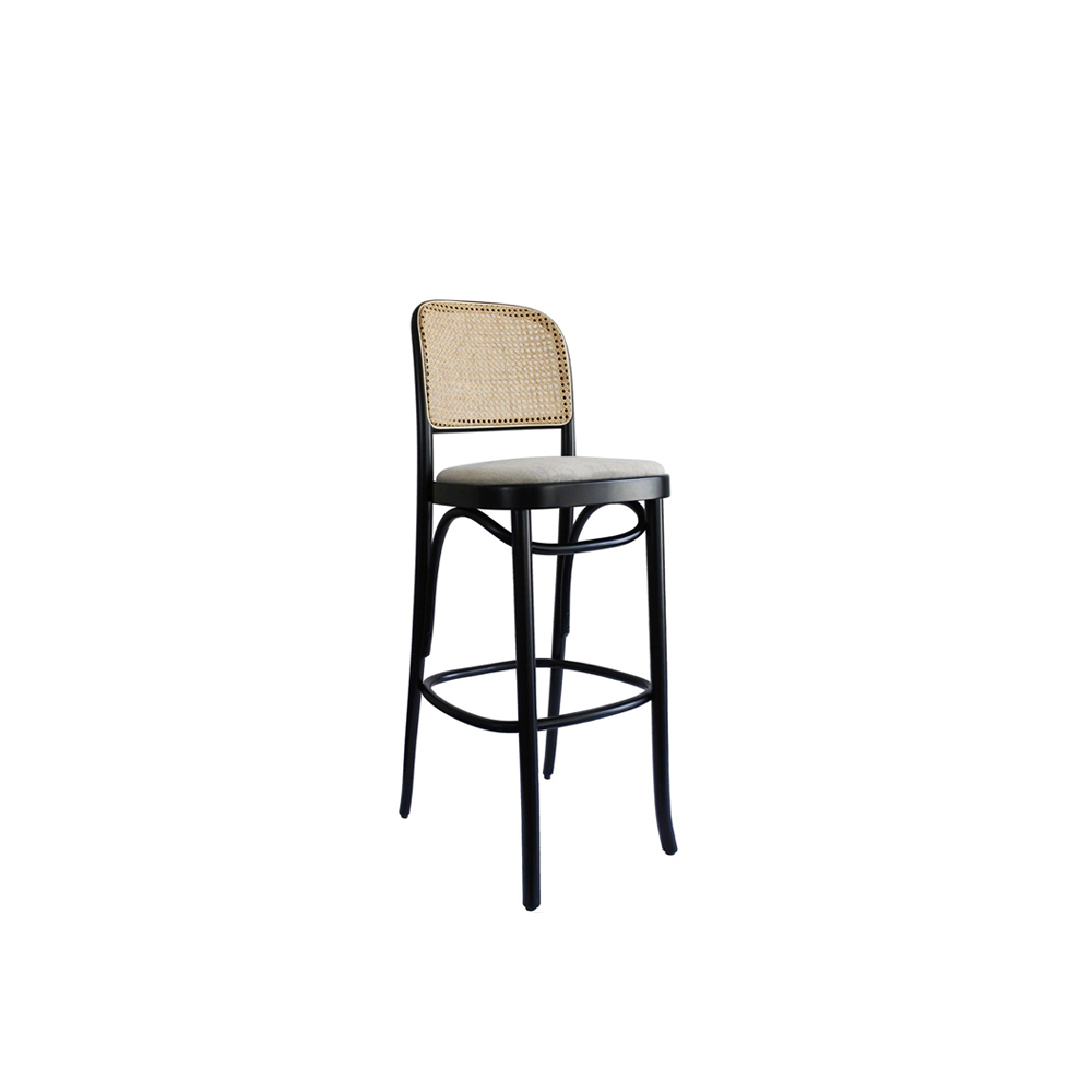 Arteficius l N.811 Barstool with Upholstered Seat Gebr der Thonet